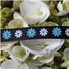 Order  Flower Ribbon - Gerbera Blue/White on Black